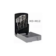 T008+T540 - 14 részes gépi menetfúró+csigafúró készlet 