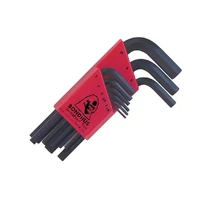 9 részes, rövidszárú, egyenes végű L hatszögkulcs készlet (metrikus) Méret: 1,5-10mm