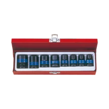 8 részes, metrikus, gépi dugókulcs készlet 1/2" meghajtással