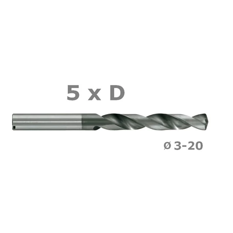5xD - Keményfém csigafúró TiAlN 
