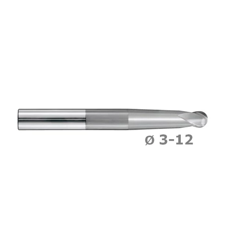 P628U - Gömbvégű ujjmaró UltraCut, 2-élű hosszú