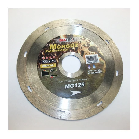 125mm-es gyémánttárcsa burkolóanyagokhoz Mongúz 